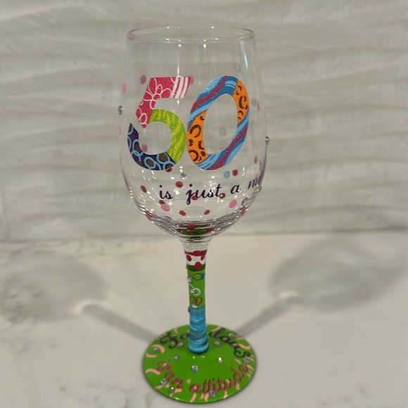 Perfect gift for 50th birthday celebration, bling wine glass for her - Picture 3 of 5